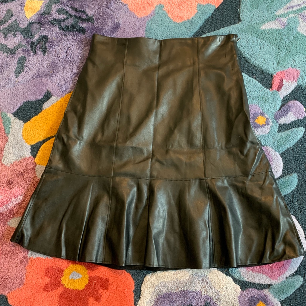 Plenty By Tracy Reese Pleated Leather Skirt